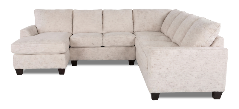 Sofa sectionnel de gauche 4 pièces avec fauteuil long personnalisable Arc de Sofa Lab fabriqué au Canada en tissu - Chenille White