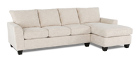 Sofa avec fauteuil long de droite personnalisable Arc de Sofa Lab fabriqué au Canada en tissu - Chenille White