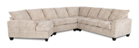 Sofa sectionnel de gauche 4 pièces avec fauteuil enveloppant personnalisable Arc de Sofa Lab fabriqué au Canada en tissu - Plush Parchment