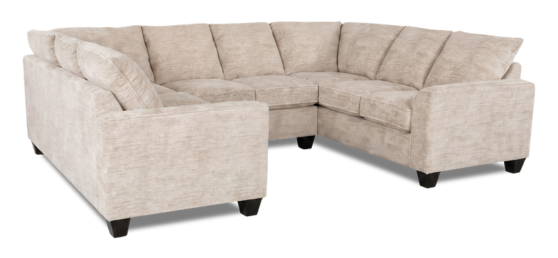 Sofa sectionnel en U personnalisable Arc de Sofa Lab fabriqué au Canada en tissu - Plush Parchment
