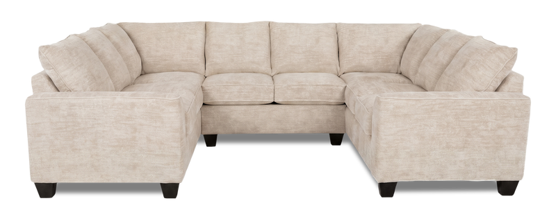Sofa sectionnel en U personnalisable Arc de Sofa Lab fabriqué au Canada en tissu - Plush Parchment