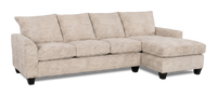 Sofa avec fauteuil long de droite personnalisable Arc de Sofa Lab fabriqué au Canada en tissu - Plush Parchment