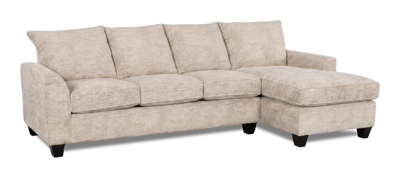 Sofa avec fauteuil long de droite personnalisable Arc de Sofa Lab fabriqué au Canada en tissu - Plush Parchment
