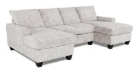 Sofa sectionnel avec deux fauteuils longs personnalisable Arc de Sofa Lab fabriqué au Canada en tissu - Plush Oyster