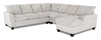 Sofa sectionnel de droite 4 pièces avec fauteuil long personnalisable Arc de Sofa Lab fabriqué au Canada en tissu - Plush Oyster