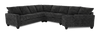 Sofa sectionnel de droite 4 pièces avec fauteuil enveloppant personnalisable Arc de Sofa Lab fabriqué au Canada en tissu - Plush Charcoal 