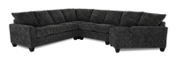 Sofa sectionnel de droite 4 pièces avec fauteuil enveloppant personnalisable Arc de Sofa Lab fabriqué au Canada en tissu - Plush Charcoal