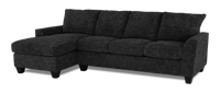  Sofa avec fauteuil long de gauche personnalisable Arc de Sofa Lab fabriqué au Canada en tissu - Plush Charcoal