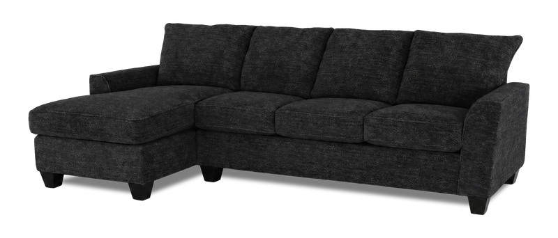 Sofa avec fauteuil long de gauche personnalisable Arc de Sofa Lab fabriqué au Canada en tissu - Plush Charcoal 