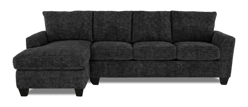 Sofa avec fauteuil long de gauche personnalisable Arc de Sofa Lab fabriqué au Canada en tissu - Plush Charcoal 