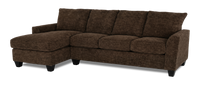 Sofa avec fauteuil long de gauche personnalisable Arc de Sofa Lab fabriqué au Canada en tissu - Plush Chocolate