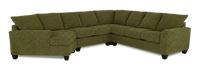 Sofa sectionnel de gauche 4 pièces avec fauteuil enveloppant personnalisable Arc de Sofa Lab fabriqué au Canada en tissu - Chenille Moss