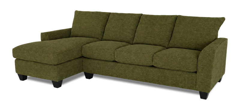 Sofa-lit sectionnel de gauche personnalisable Arc de Sofa Lab fabriqué au Canada en tissu - Chenille Moss