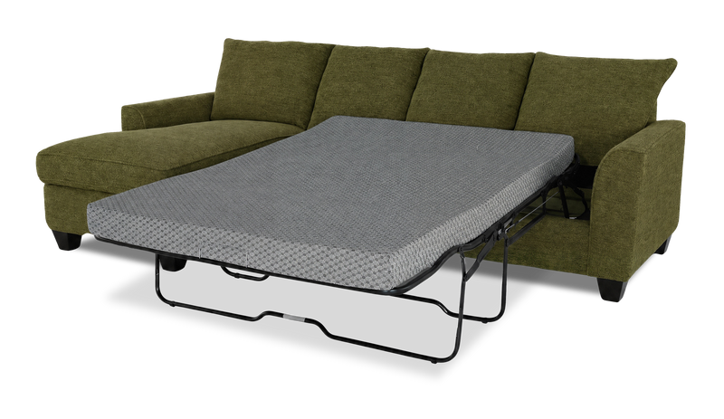 Sofa-lit sectionnel de gauche personnalisable Arc de Sofa Lab fabriqué au Canada en tissu - Chenille Moss