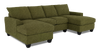 Sofa sectionnel avec deux fauteuils longs personnalisable Arc de Sofa Lab fabriqué au Canada en tissu - Chenille Moss