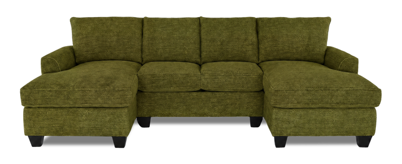 Sofa sectionnel avec deux fauteuils longs personnalisable Arc de Sofa Lab fabriqué au Canada en tissu - Chenille Moss
