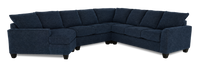 Sofa sectionnel de gauche 4 pièces avec fauteuil enveloppant personnalisable Arc de Sofa Lab fabriqué au Canada en tissu - Chenille Pacific