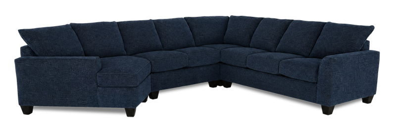 Sofa sectionnel de gauche 4 pièces avec fauteuil enveloppant personnalisable Arc de Sofa Lab fabriqué au Canada en tissu - Chenille Pacific
