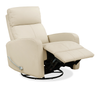 Asher 31.5" Genuine Leather Swivel Glider Reclining Chair – Beige | Fauteuil pivotant, coulissant et inclinable Asher de 31.5 po en cuir véritable - beige