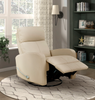 Asher 31.5" Genuine Leather Swivel Glider Reclining Chair – Beige | Fauteuil pivotant, coulissant et inclinable Asher de 31.5 po en cuir véritable - beige