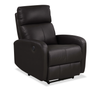 Asher 31.5" Genuine Leather Power Reclining Chair – Dark Brown | Fauteuil à inclinaison électrique Asher de 31.5 po en cuir véritable - brun foncé