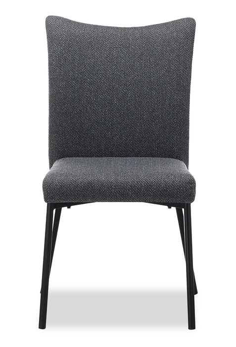 Ensemble de salle à manger Atlas 5 pièces en pierre frittée et métal avec table de 71 po (L) et 4 chaises - gris et noir