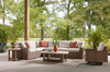 Banff 4-Piece Outdoor Patio Set with 2 Loveseats, Corner Chair & Armless Chair - Brown/Beige | Ensemble Banff 4 pièces pour la terrasse à l’extérieur avec 2 causeuses, un fauteuil en coin et un fauteuil sans accoudoirs - brun et beige