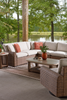 Banff 4-Piece Outdoor Patio Set with 2 Loveseats, Corner Chair & Armless Chair - Brown/Beige | Ensemble Banff 4 pièces pour la terrasse à l’extérieur avec 2 causeuses, un fauteuil en coin et un fauteuil sans accoudoirs - brun et beige
