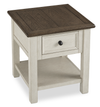 Table de bout Baxter de 24 po de style champêtre avec rangement - moka