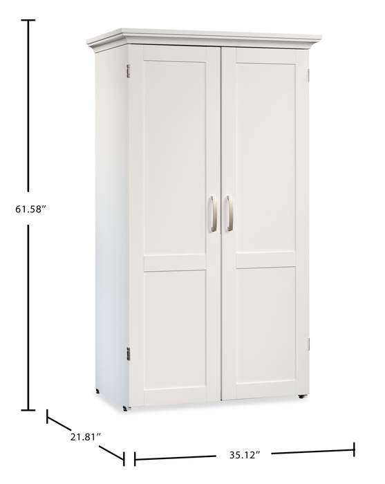 Armoire décorative de rangement Boon de 35,12 po avec surface de travail pliable - blanc glacier