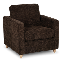 Fauteuil d’appoint personnalisable Club de Sofa Lab de 36 po fabriqué au Canada en tissu avec pattes en bois - Plush Chocolate