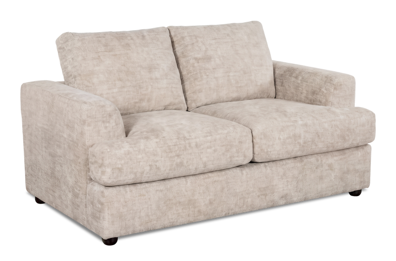 Causeuse personnalisable Curve de Sofa Lab de 65 po fabriqué au Canada en tissu - Plush Parchment
