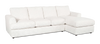 Sofa avec fauteuil long de droite personnalisable Curve de Sofa Lab fabriqué au Canada en tissu - Teddy Snow