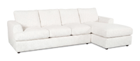 Sofa avec fauteuil long de droite personnalisable Curve de Sofa Lab fabriqué au Canada en tissu - Teddy Snow