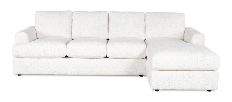 Sofa avec fauteuil long de droite personnalisable Curve de Sofa Lab fabriqué au Canada en tissu - Teddy Snow