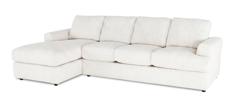 Sofa avec fauteuil long de gauche personnalisable Curve de Sofa Lab fabriqué au Canada en tissu - Teddy Snow