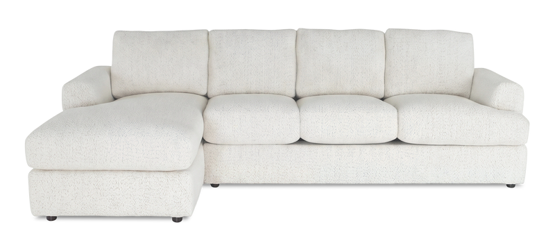 Sofa avec fauteuil long de gauche personnalisable Curve de Sofa Lab fabriqué au Canada en tissu - Teddy Snow