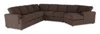 Sofa sectionnel de droite 4 pièces avec fauteuil enveloppant personnalisable Curve de Sofa Lab fabriqué au Canada en tissu - Teddy Walnut