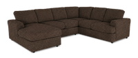 Sofa sectionnel de gauche 3 pièces avec fauteuil long personnalisable Curve de Sofa Lab fabriqué au Canada en tissu - Teddy Walnut