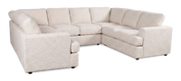 Sofa sectionnel en U personnalisable Curve de Sofa Lab fabriqué au Canada en tissu - Chenille White