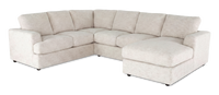  Sofa sectionnel de droite 3 pièces avec fauteuil long personnalisable Curve de Sofa Lab fabriqué au Canada en tissu - Chenille White