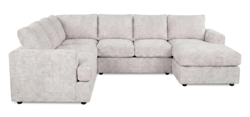 Sofa sectionnel de droite 3 pièces avec fauteuil long personnalisable Curve de Sofa Lab fabriqué au Canada en tissu - Plush Oyster