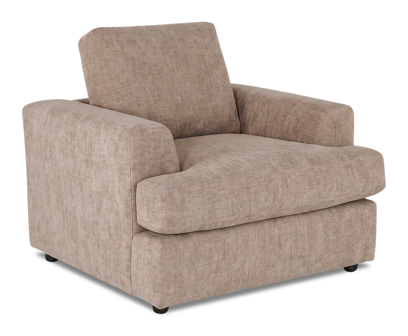 Fauteuil personnalisable Curve de Sofa Lab de 40 po fabriqué au Canada en tissu - Chenille Praline