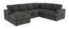 Sofa sectionnel de gauche 3 pièces avec fauteuil long personnalisable Curve de Sofa Lab fabriqué au Canada en tissu - Plush Charcoal 