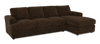 Sofa avec fauteuil long de droite personnalisable Curve de Sofa Lab fabriqué au Canada en tissu - Plush Chocolate