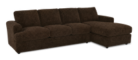 Sofa avec fauteuil long de droite personnalisable Curve de Sofa Lab fabriqué au Canada en tissu - Plush Chocolate