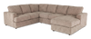 Sofa sectionnel de droite 3 pièces avec fauteuil long personnalisable Curve de Sofa Lab fabriqué au Canada en tissu - Chenille Praline