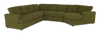 Sofa sectionnel de droite 4 pièces avec fauteuil enveloppant personnalisable Curve de Sofa Lab fabriqué au Canada en tissu - Chenille Moss
