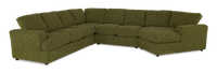  Sofa sectionnel de droite 4 pièces avec fauteuil enveloppant personnalisable Curve de Sofa Lab fabriqué au Canada en tissu - Chenille Moss