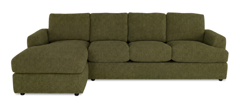 Sofa avec fauteuil long de gauche personnalisable Curve de Sofa Lab fabriqué au Canada en tissu - Chenille Moss